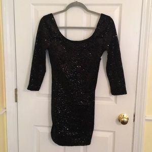 Bodycon Black Sparkly Dress